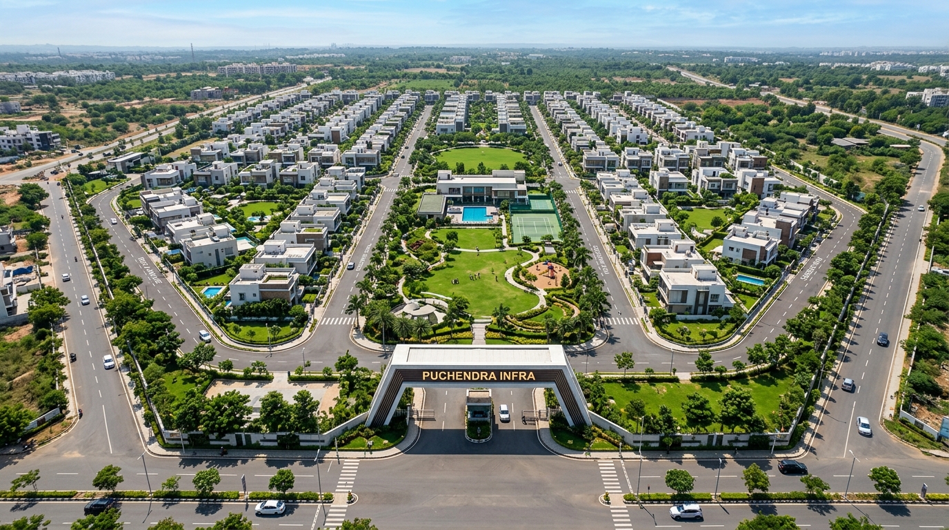 Puchendra Infra 23 Acre Layout Render